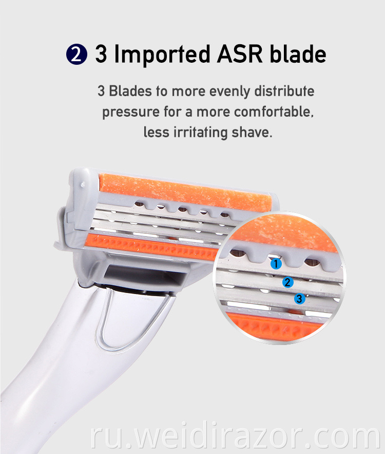 Baili Triple Blades Razor Одноразовые лезвия для бритвы